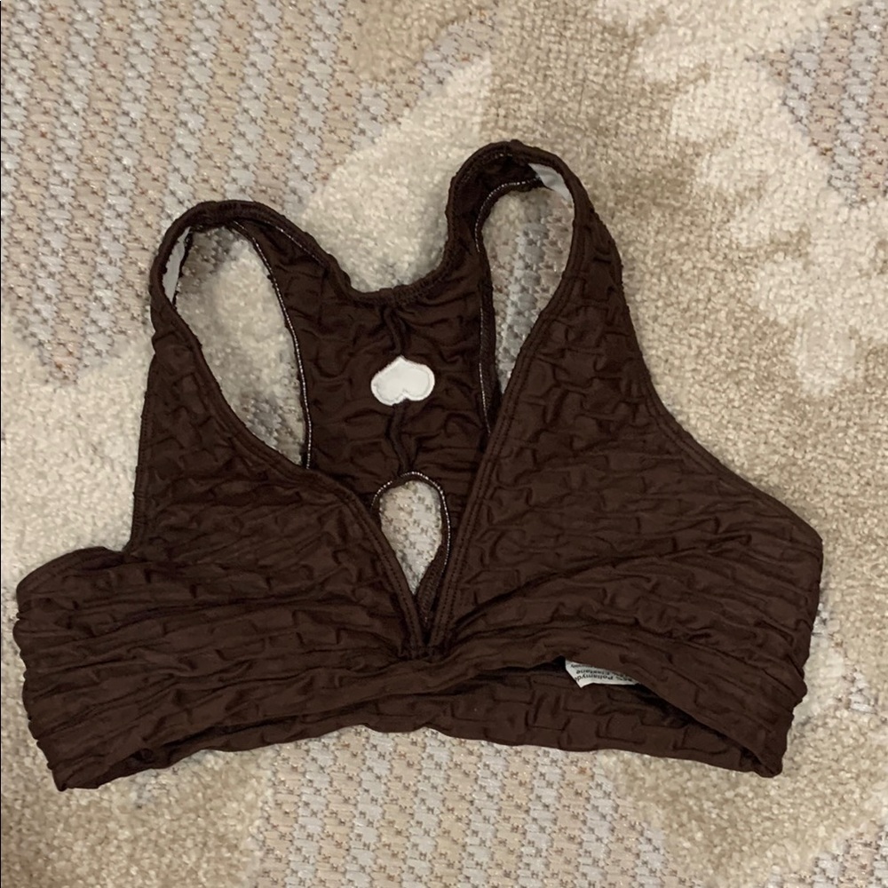 Booty by Brabants Brown Textured Sports Bra